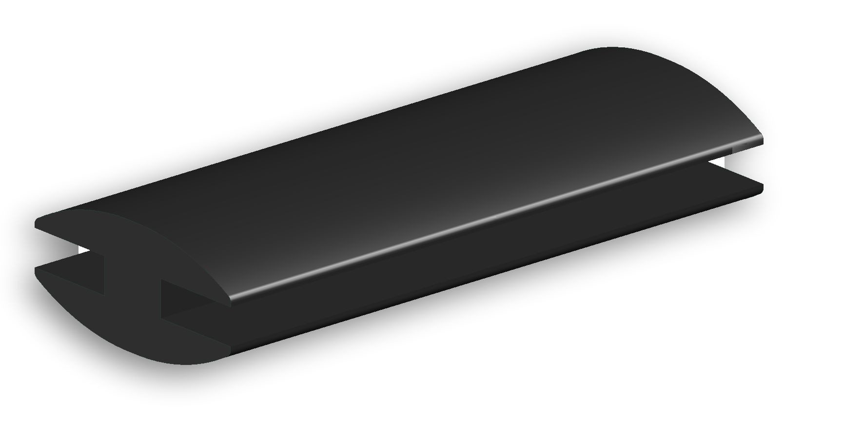 Rubber H-profiel afgerond rubber H-profiel afgerond