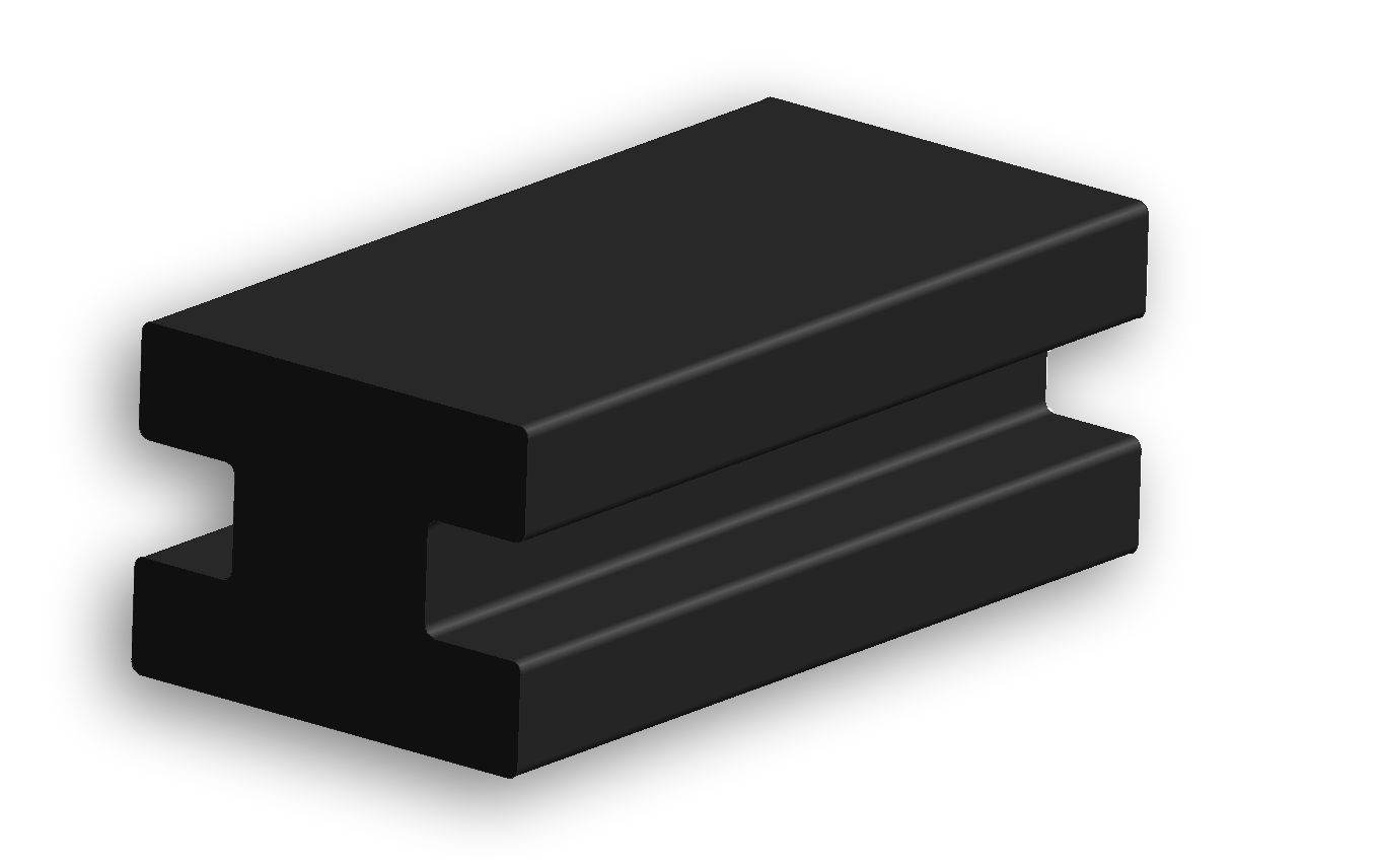 rubber H-profiel recht rubber h-profiel
