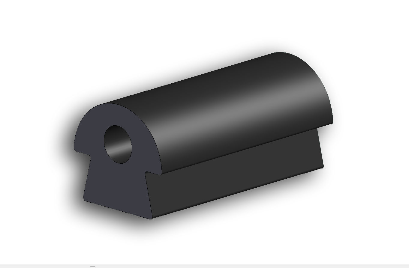 Rubber stootprofiel paddestoelprofiel